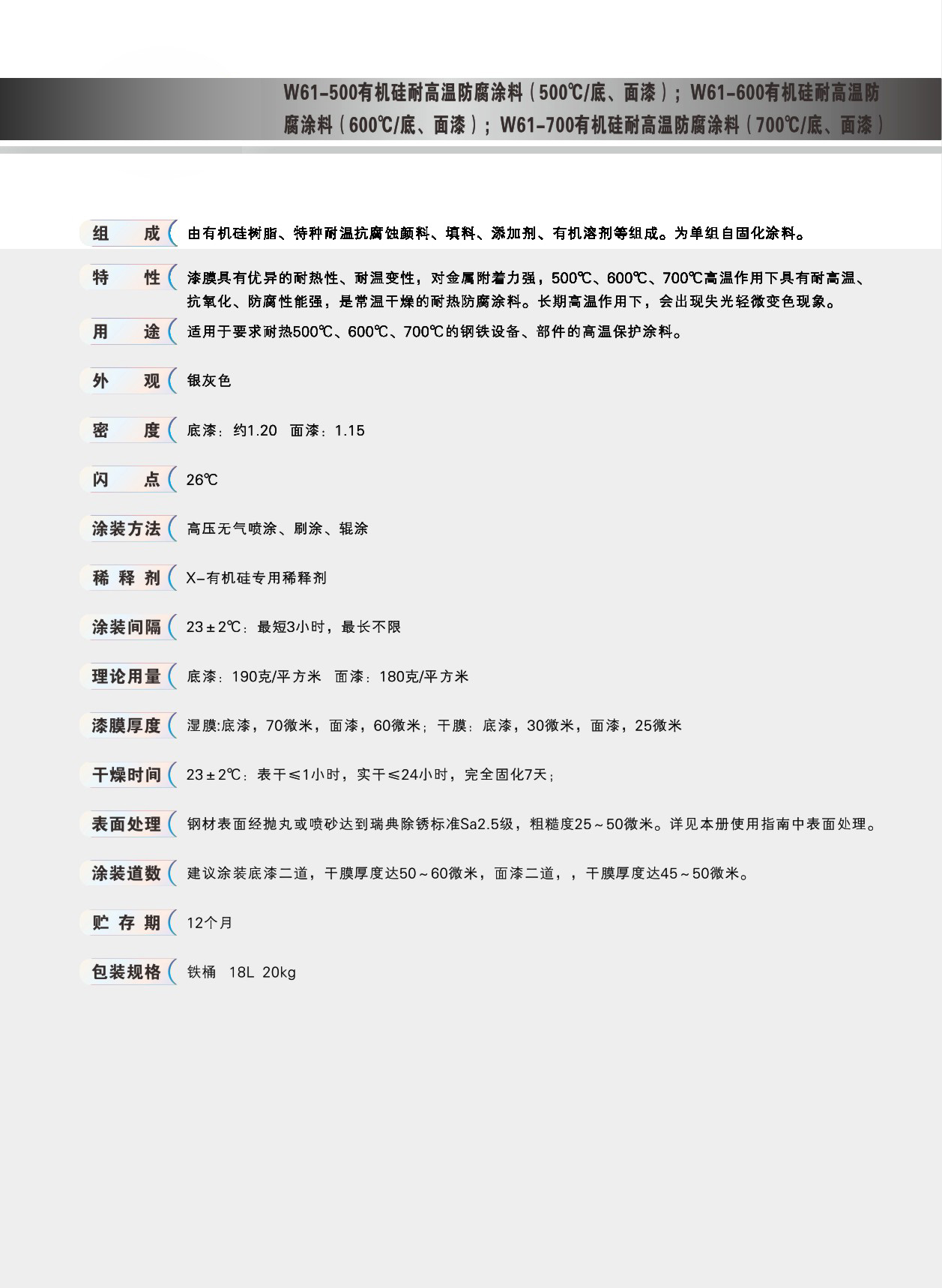 銀粉有機(jī)硅耐高溫防腐面漆500℃